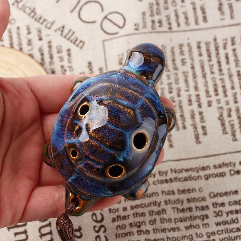 NOIAFZY 2Pcs Adorable Small Turtle Pottery Flute Unique 6-Hole Cartoon Design Artisan Kiln Transformation Series Accessories - Image 4